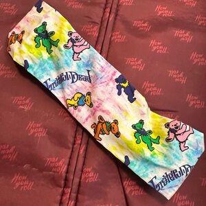 Grateful Dead 100% cotton fabric headband with elastic back, stretchy fit
